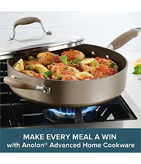Anolon Advanced Home Hard-Anodized Nonstick Saute Pan with Helper Handle