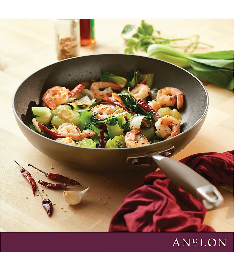 Anolon Advanced Home Hard Anodized Stir Fry Pan, 12#double;