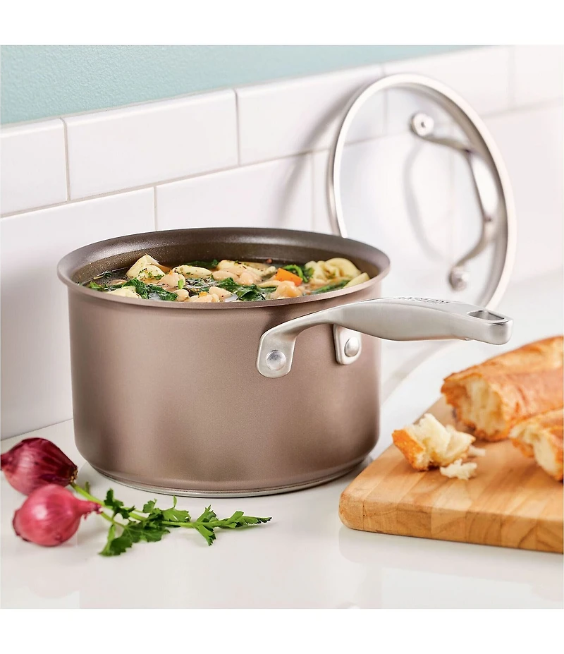 Anolon Ascend Hard Anodized Nonstick Saucepan with Lid, 3 Qt.