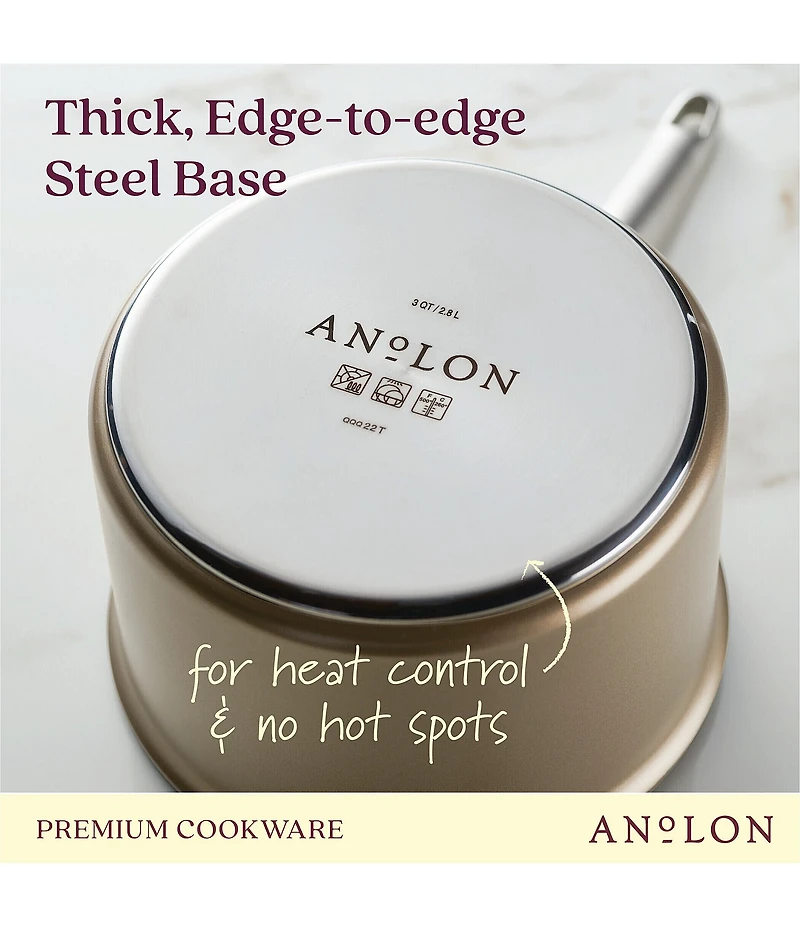 Anolon Ascend Hard Anodized Nonstick Saucepan with Lid, 3 Qt.