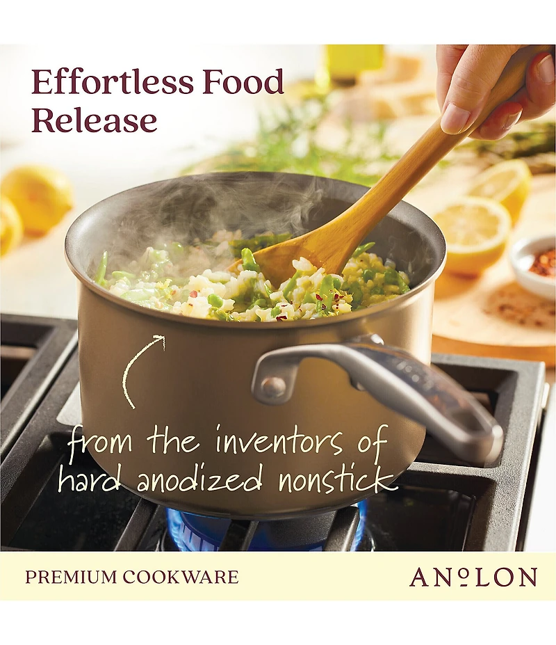 Anolon Ascend Hard Anodized Nonstick Saucepan with Lid, 3 Qt.