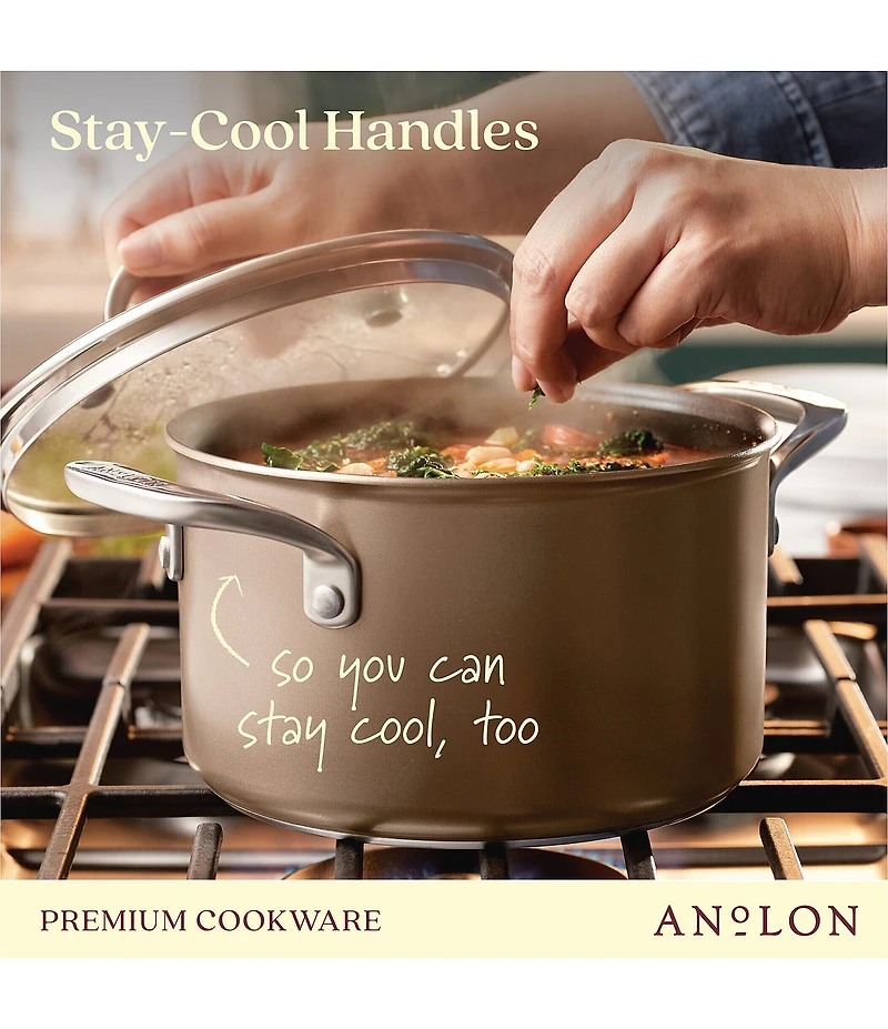 Anolon Ascend Hard Anodized Nonstick Saucepot with Lid, 4 Qt.