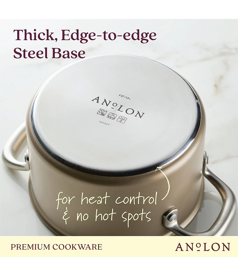 Anolon Ascend Hard Anodized Nonstick Saucepot with Lid, 4 Qt.