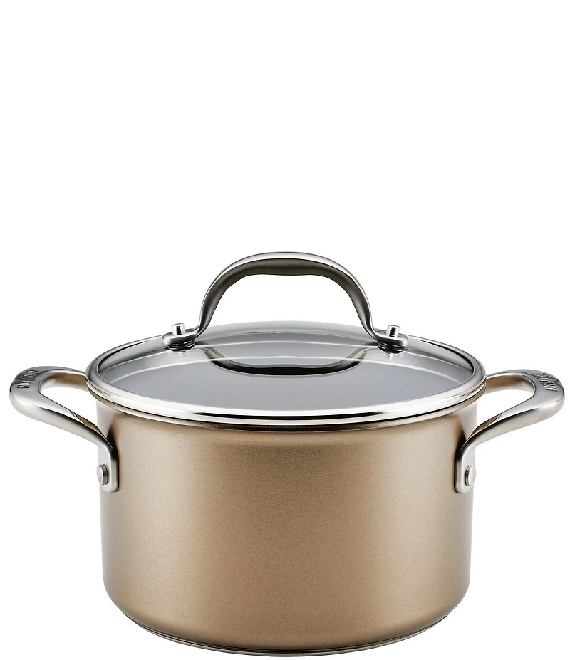 Anolon Ascend Hard Anodized Nonstick Saucepot with Lid, 4 Qt.