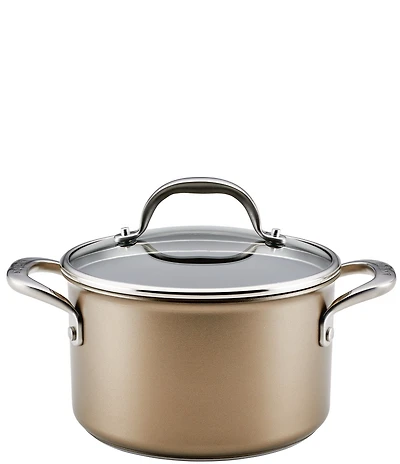 Anolon Ascend Hard Anodized Nonstick Saucepot with Lid, 4 Qt.