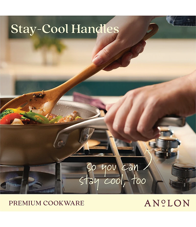 Anolon Ascend Hard Anodized Nonstick Stir Fry Pan, 10#double;