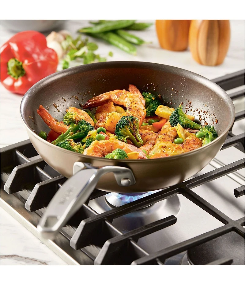 Anolon Ascend Hard Anodized Nonstick Stir Fry Pan, 10#double;