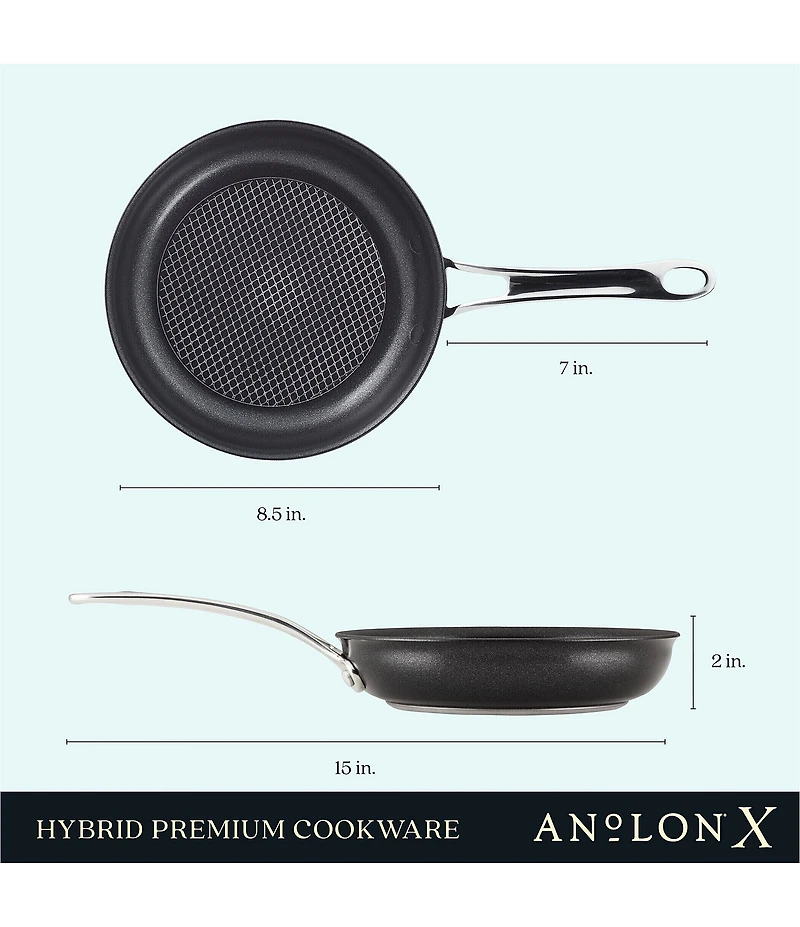 Anolon X Hybrid Nonstick Induction Frying Pan, 8.25#double;