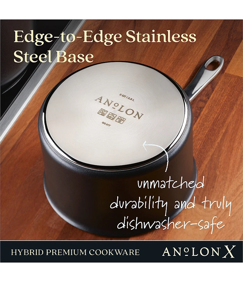 Anolon X Hybrid Nonstick Induction Saucepan With Lid, 3 Qt.
