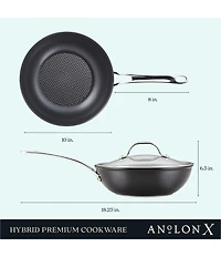 Anolon X Hybrid Nonstick Induction Stir Fry Wok With Lid, 10#double;