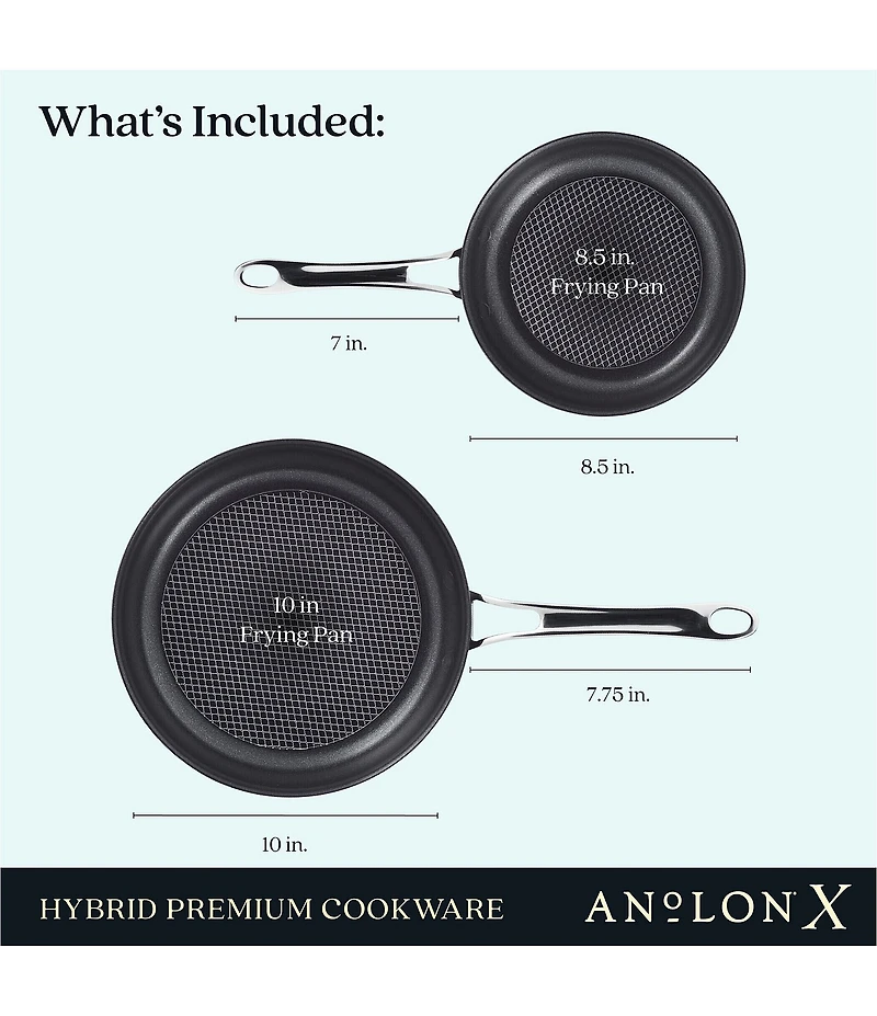 Anolon X SearTech Non Stick Frying Pan, Set of 2