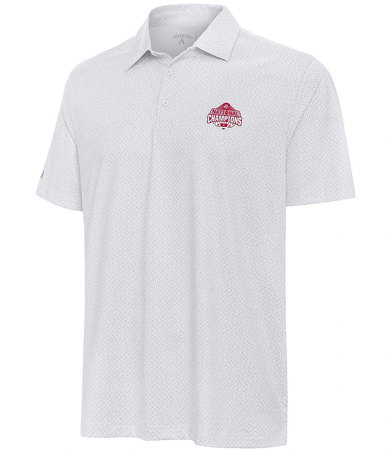 Antigua 2024 College Football Playoff National Champions Ohio State Buckeyes Whirl Short Sleeve Polo Shirt