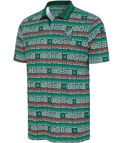 Antigua Mexico World Cup 2026 Golden Short Sleeve Polo Shirt