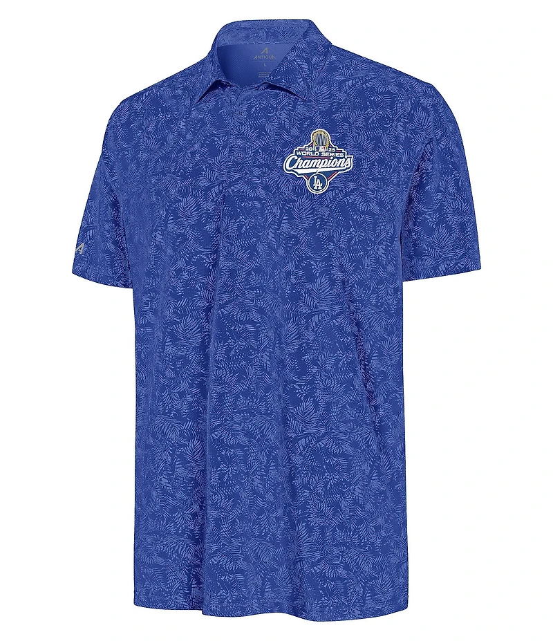 Antigua MLB Los Angeles Dodgers 2025 World Series Champions Lush Short Sleeve Polo Shirt