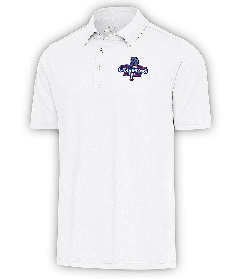 Antigua MLB Texas Rangers 2023 World Series Champions Par 3 Short Sleeve Polo Shirt