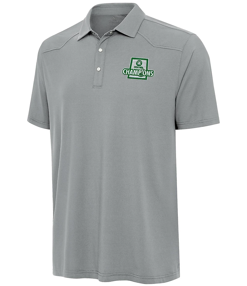 Antigua NBA Boston Celtics 2024 World Champions Western Short Sleeve Polo Shirt