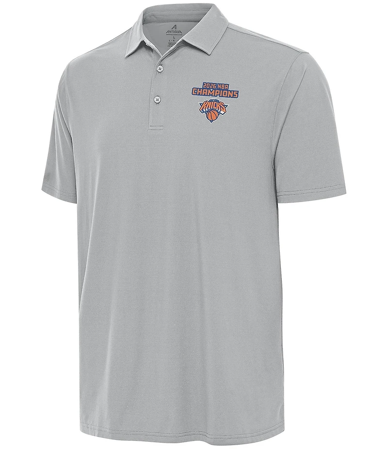 Antigua NBA New York Knicks 2026 World Champions Era Short Sleeve Polo Shirt