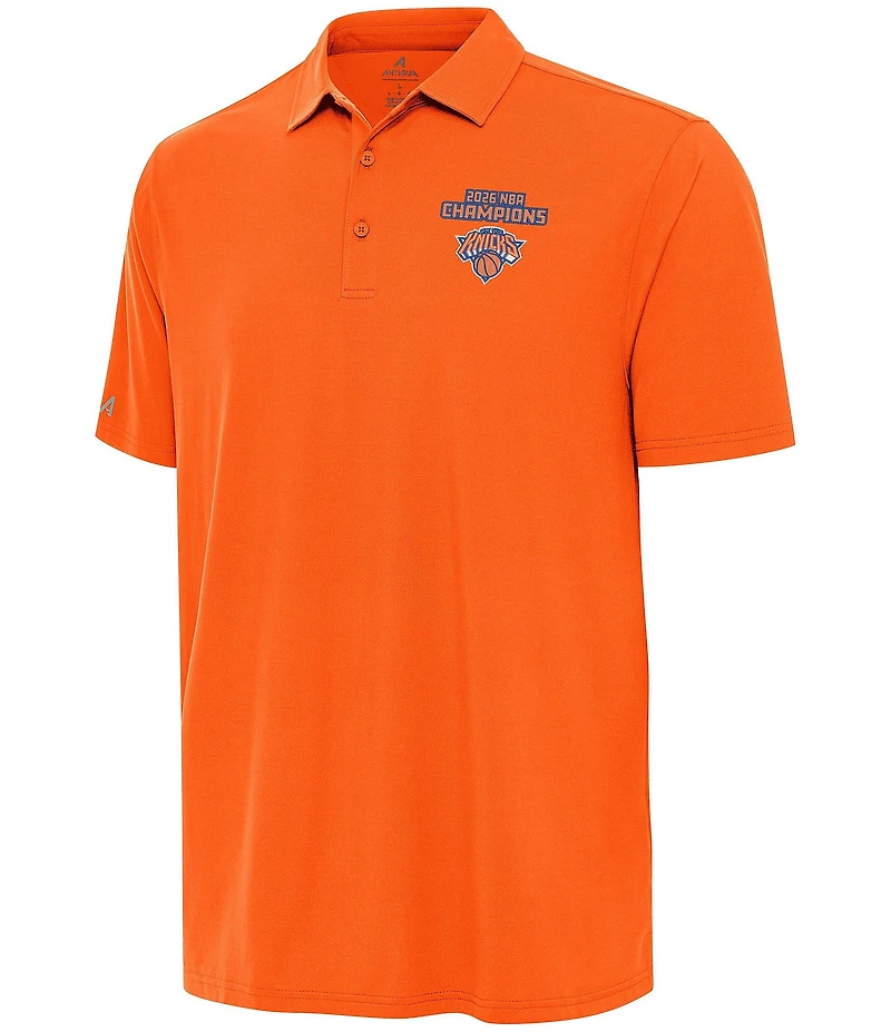 Antigua NBA New York Knicks 2026 World Champions Era Short Sleeve Polo Shirt
