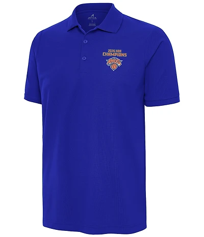 Antigua NBA New York Knicks 2026 World Champions Legacy Pique Short Sleeve Polo Shirt