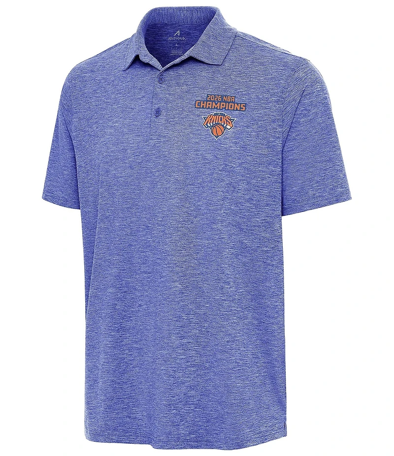 Antigua NBA New York Knicks 2026 World Champions Par 3 Short Sleeve Polo Shirt