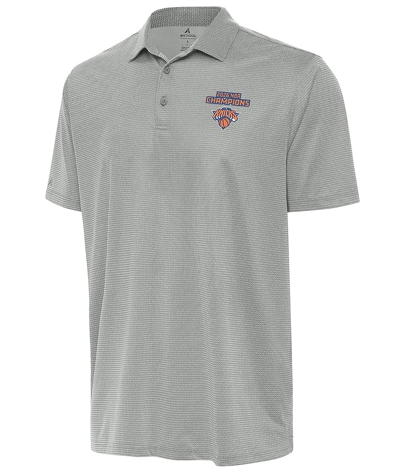 Antigua NBA New York Knicks 2026 World Champions Rings Short Sleeve Polo Shirt