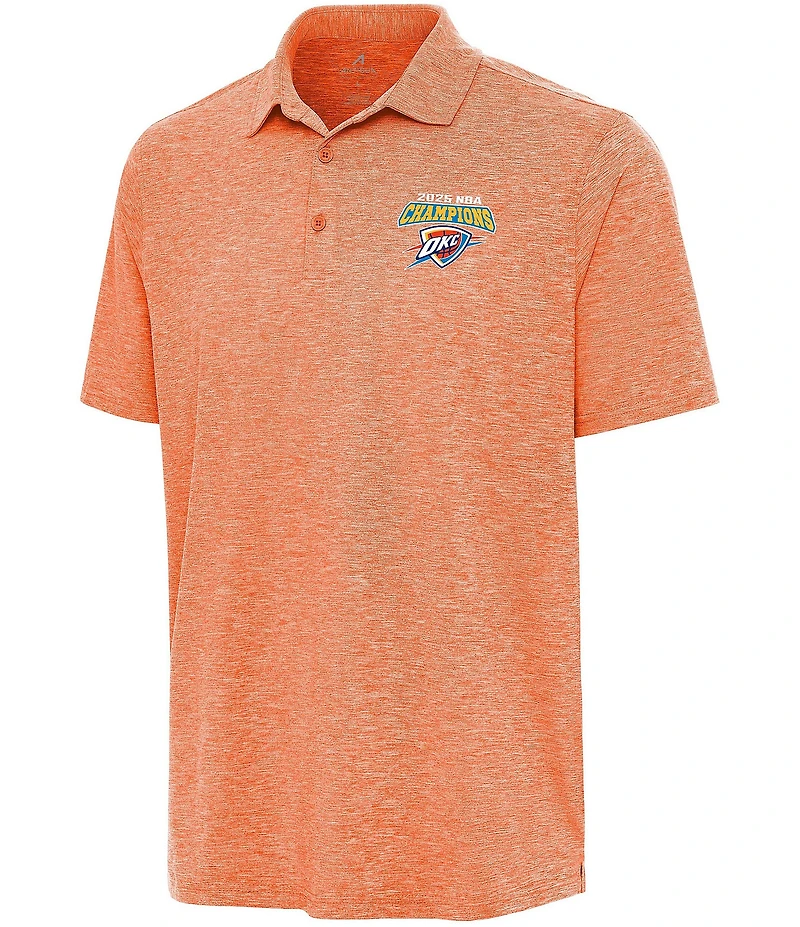 Antigua NBA Oklahoma City Thunder 2025 World Champions Par 3 Short Sleeve Polo Shirt
