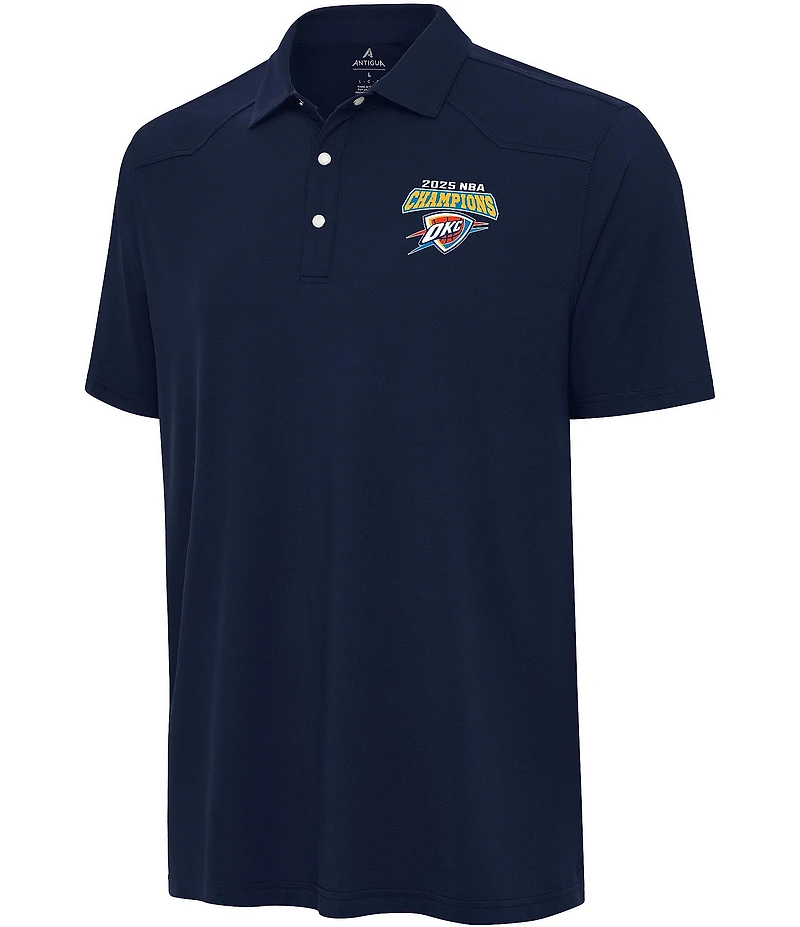 Antigua NBA Oklahoma City Thunder 2025 World Champions Western Short Sleeve Polo Shirt