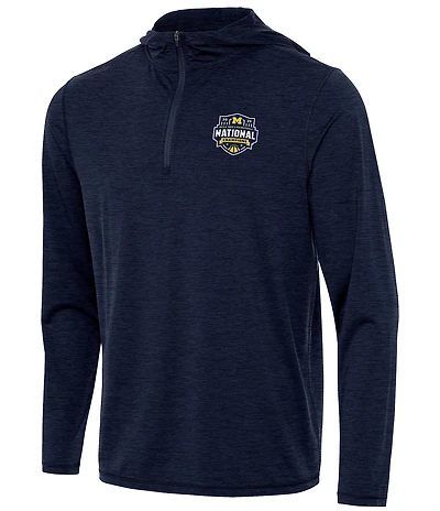 Antigua NCAA Basketball Michigan Wolverines 2026 National Champions Tidy Quarter-Zip Pullover Hoodie