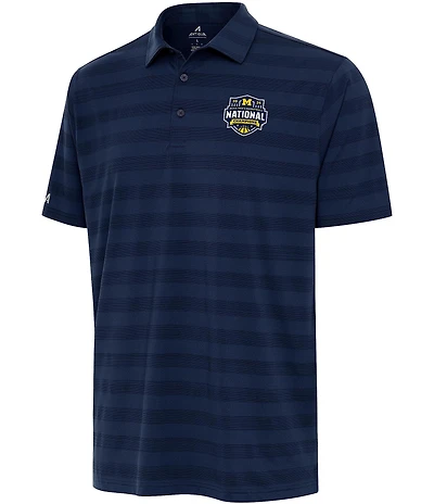Antigua NCAA Basketball Michigan Wolverines 2026 National Champions Tunnel Short Sleeve Polo Shirt