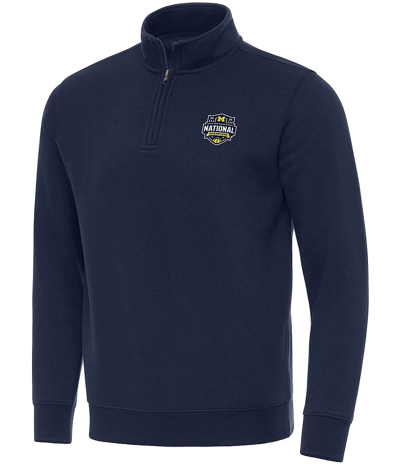 Antigua NCAA Basketball Michigan Wolverines 2026 National Champions Victory Fleece Quarter-Zip Pullover