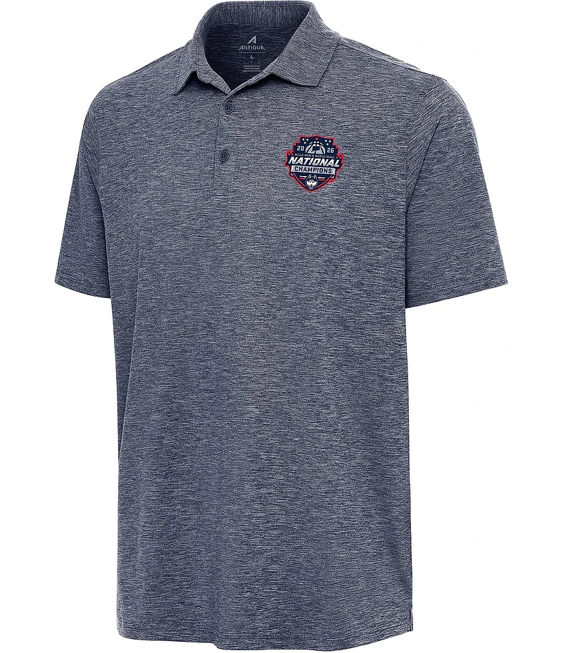 Antigua NCAA Basketball UCONN Huskies 2026 National Champions Par 3 Short Sleeve Polo Shirt