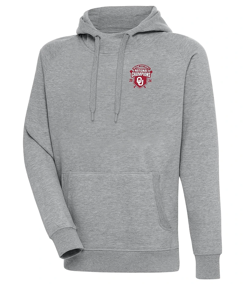 Antigua NCAA Oklahoma Sooners 2024 Women's College World Series National Champions Victory Hoodie