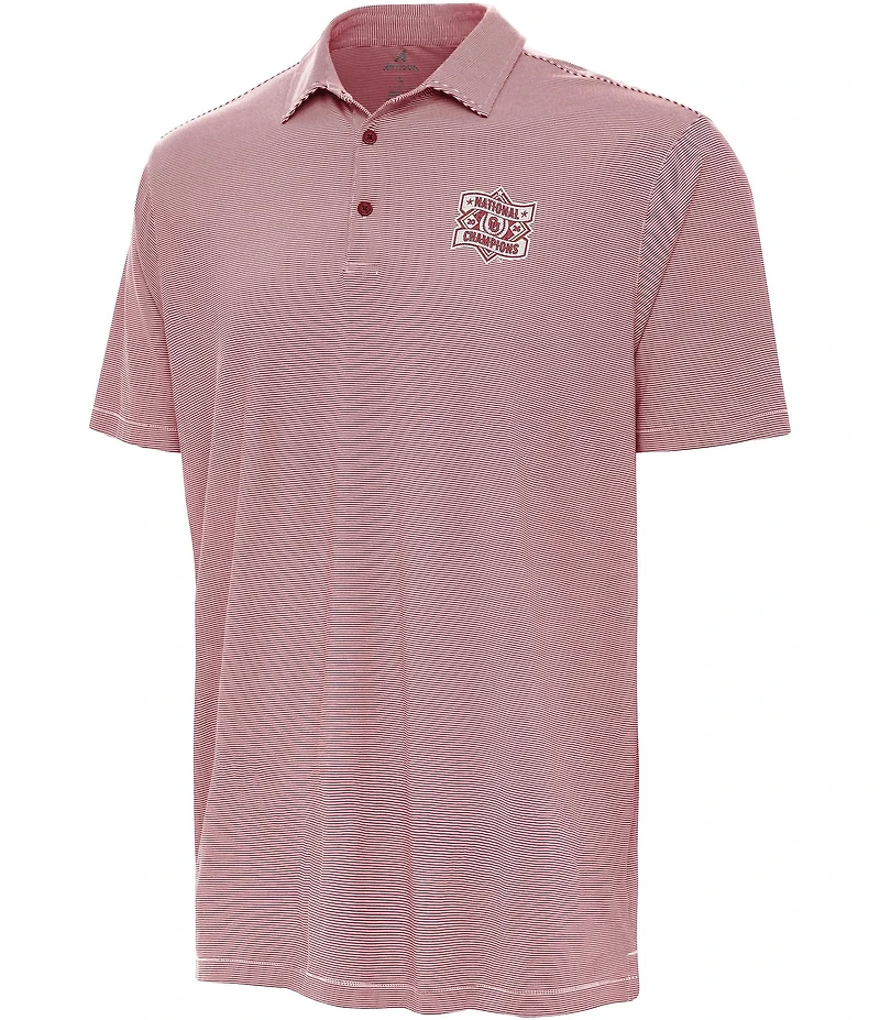 Antigua NCAA Oklahoma Sooners 2026 College Baseball Champions Twine Short Sleeve Polo Shirt