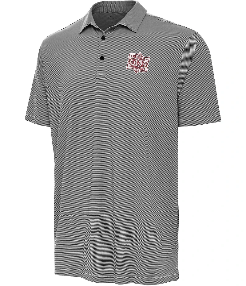 Antigua NCAA Oklahoma Sooners 2026 College Baseball Champions Twine Short Sleeve Polo Shirt