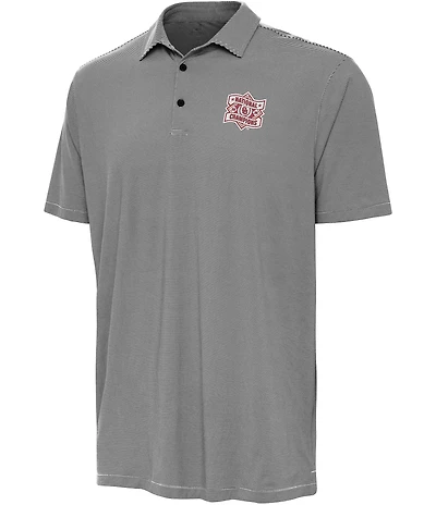 Antigua NCAA Oklahoma Sooners 2026 College Baseball Champions Twine Short Sleeve Polo Shirt