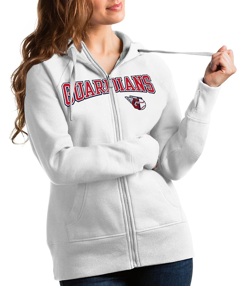 Antigua Women's MLB Cleveland Guardians Front Logo Full-Zip Hoodie