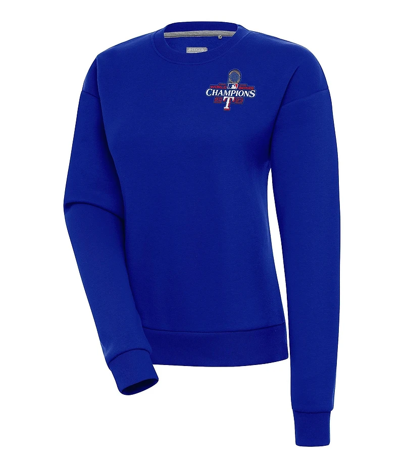 Antigua Women's MLB Texas Rangers 2023 World Series Victory Crew Sweatshirt