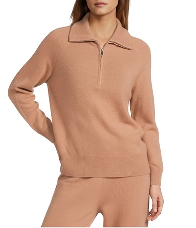 Antonio Melani Abby Coordinating Quarter Zip Long Sleeve Cashmere Sweater