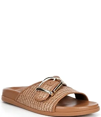Antonio Melani Abilene Raffia Buckled Flat Sandals