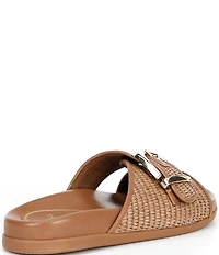 Antonio Melani Abilene Raffia Buckled Flat Sandals