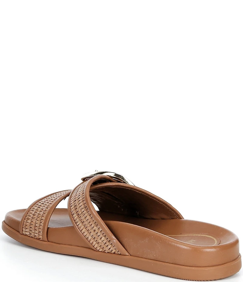 Antonio Melani Abilene Raffia Buckled Flat Sandals