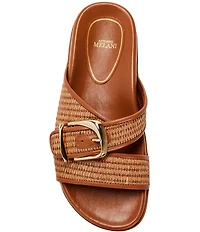 Antonio Melani Abilene Raffia Buckled Flat Sandals