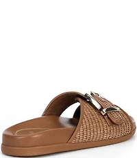 Antonio Melani Abilene Raffia Buckled Flat Sandals