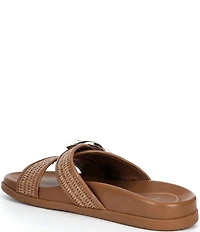 Antonio Melani Abilene Raffia Buckled Flat Sandals