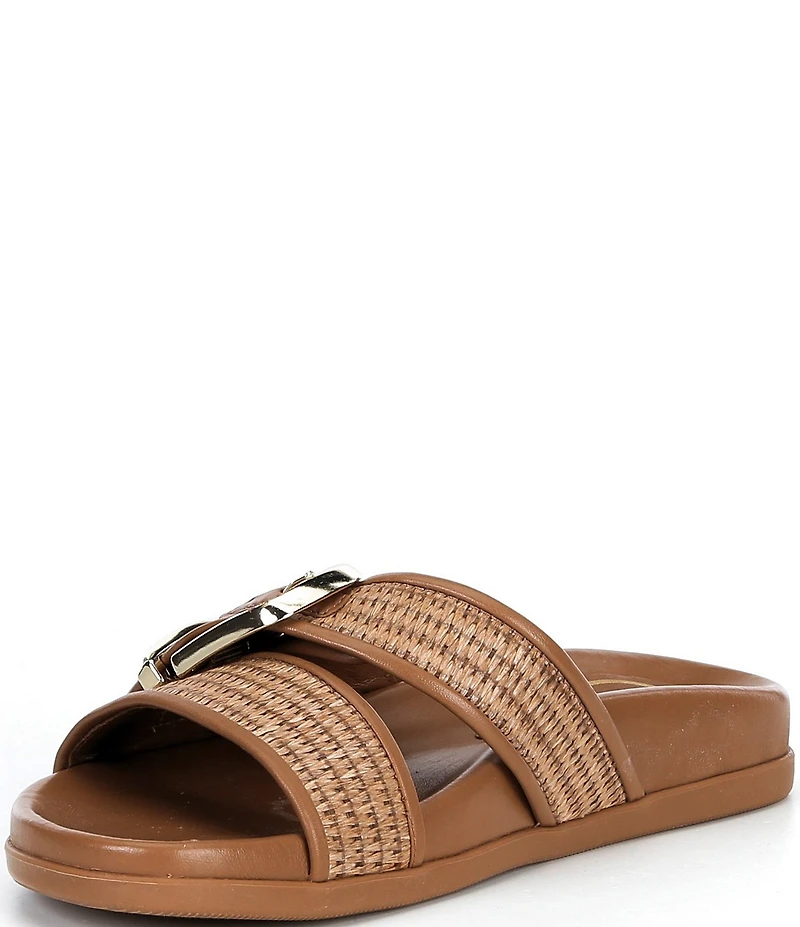 Antonio Melani Abilene Raffia Buckled Flat Sandals