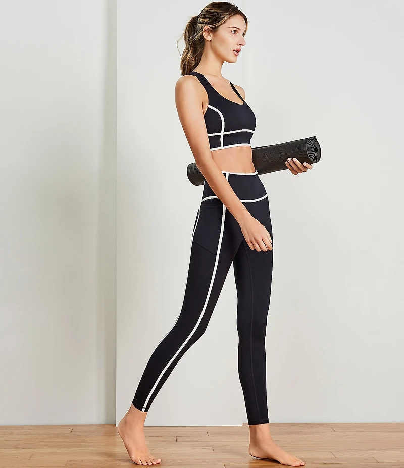 Antonio Melani Active Action High Waisted Contrast Trim 28-Inch Coordinating Leggings