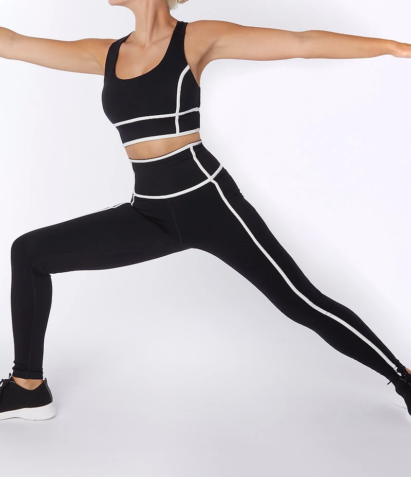 Antonio Melani Active Action High Waisted Contrast Trim 28-Inch Coordinating Leggings