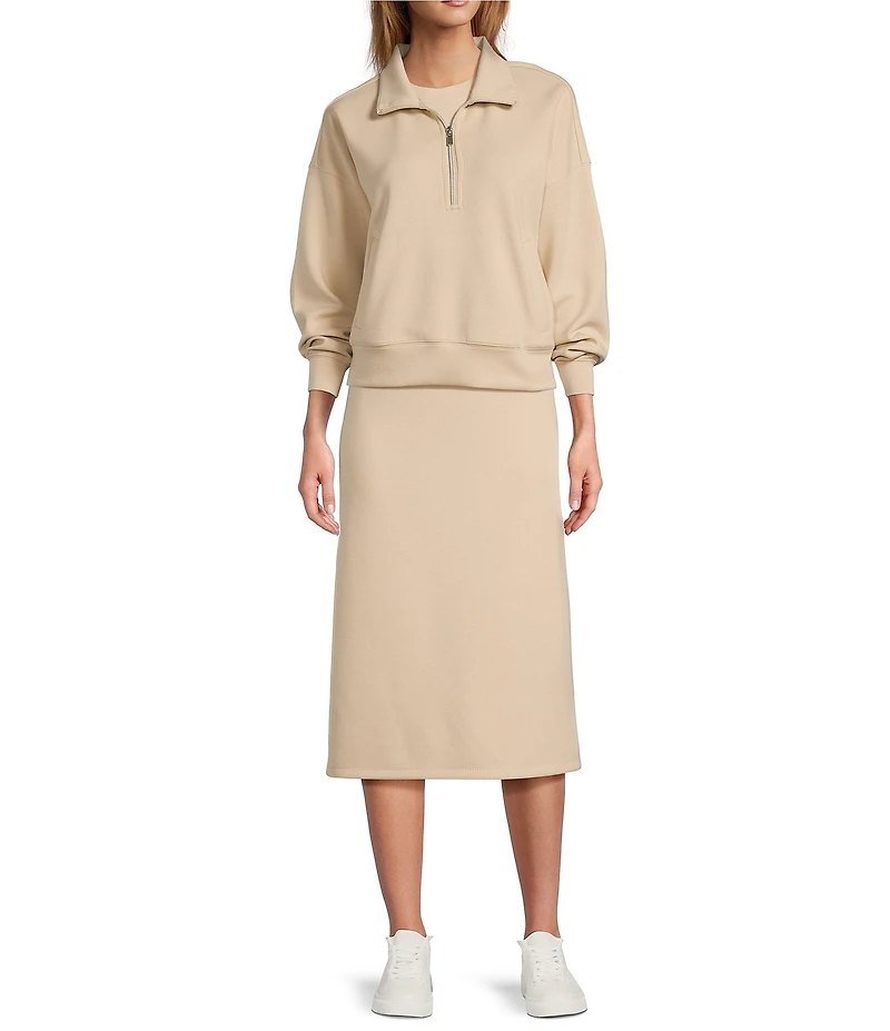 Antonio Melani Active Crew Neck Sleeveless Midi Sweater Dress