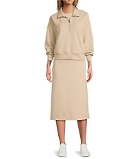 Antonio Melani Active Crew Neck Sleeveless Midi Sweater Dress