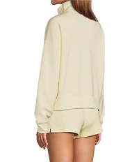 Antonio Melani Active Tencel Stand Collar Quarter Zip Long Sleeve Coordinating Sweatshirt